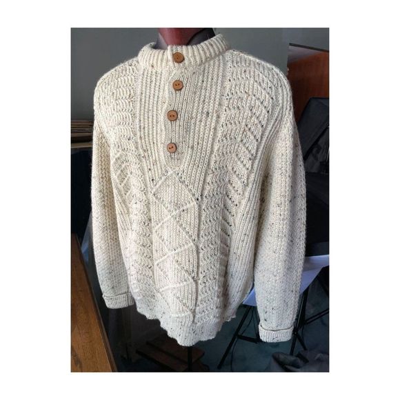 Vintage 90s Great Northern Knitters Sweater Button Pullover Crew Neck Sz 46